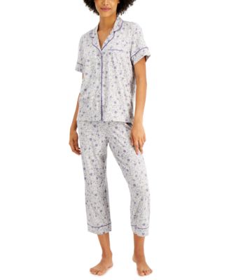 Charter Club Printed Cropped Pajama Pants Set, Created for Macy's - Macy's