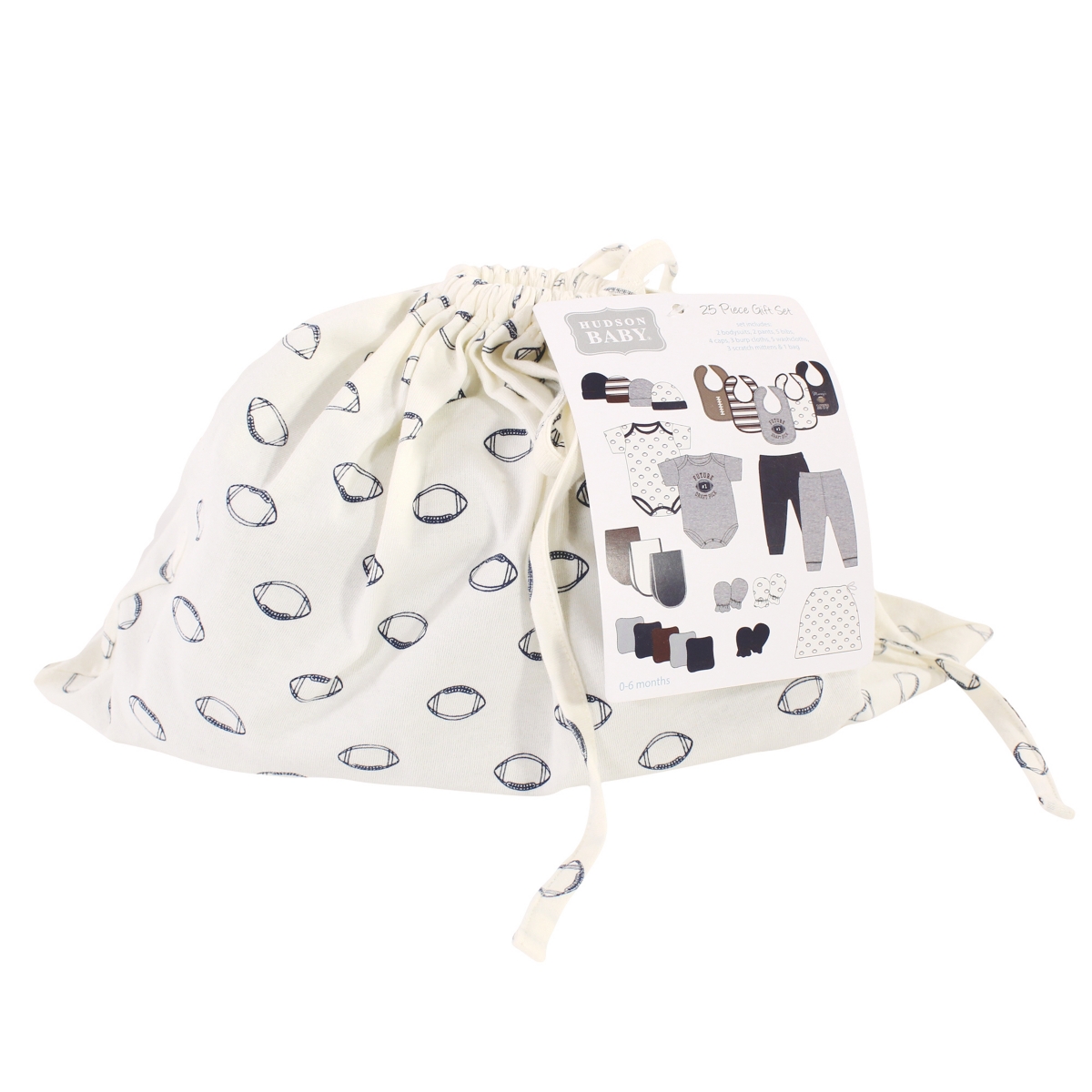 Hudson Baby Baby Boys Layette Start Set Baby Shower Gift 25pc, Months - Football