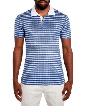 Tallia Men's Texture Stripe Polo