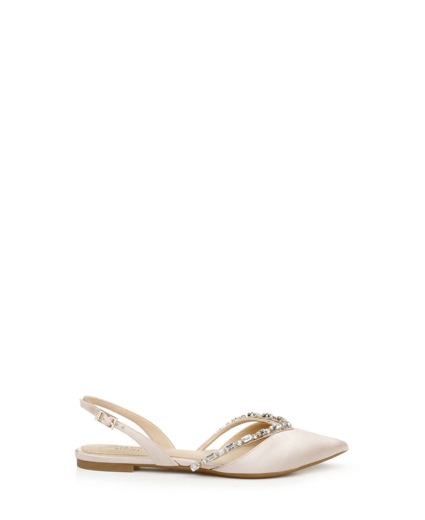 Женские балетки Jewel Badgley Mischka Camden Slingback Pointed Toe Evening Flats, цвет: Шампань атласный — фото 2