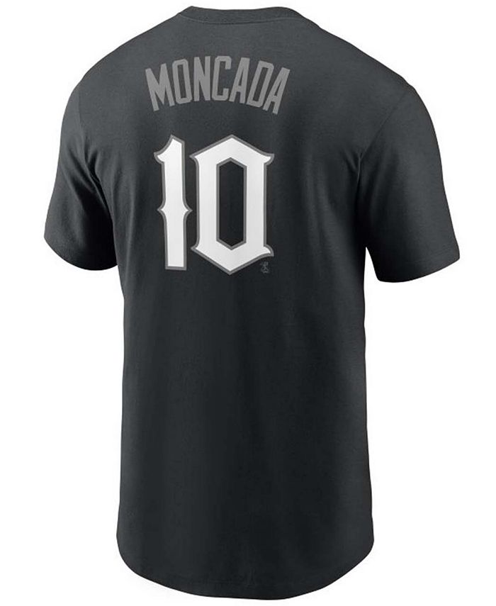Men's Nike Yoan Moncada Black Chicago White Sox Name & Number T-Shirt
