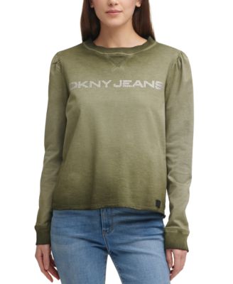 DKNY Jeans - Cotton Studded-Logo Ombr&eacute; Sweatshirt
