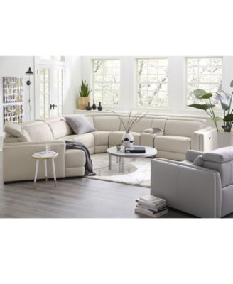 CLOSEOUT! Jenneth 3-Pc. Leather Sofa with 2 Power Motion Recliners and Cuddler