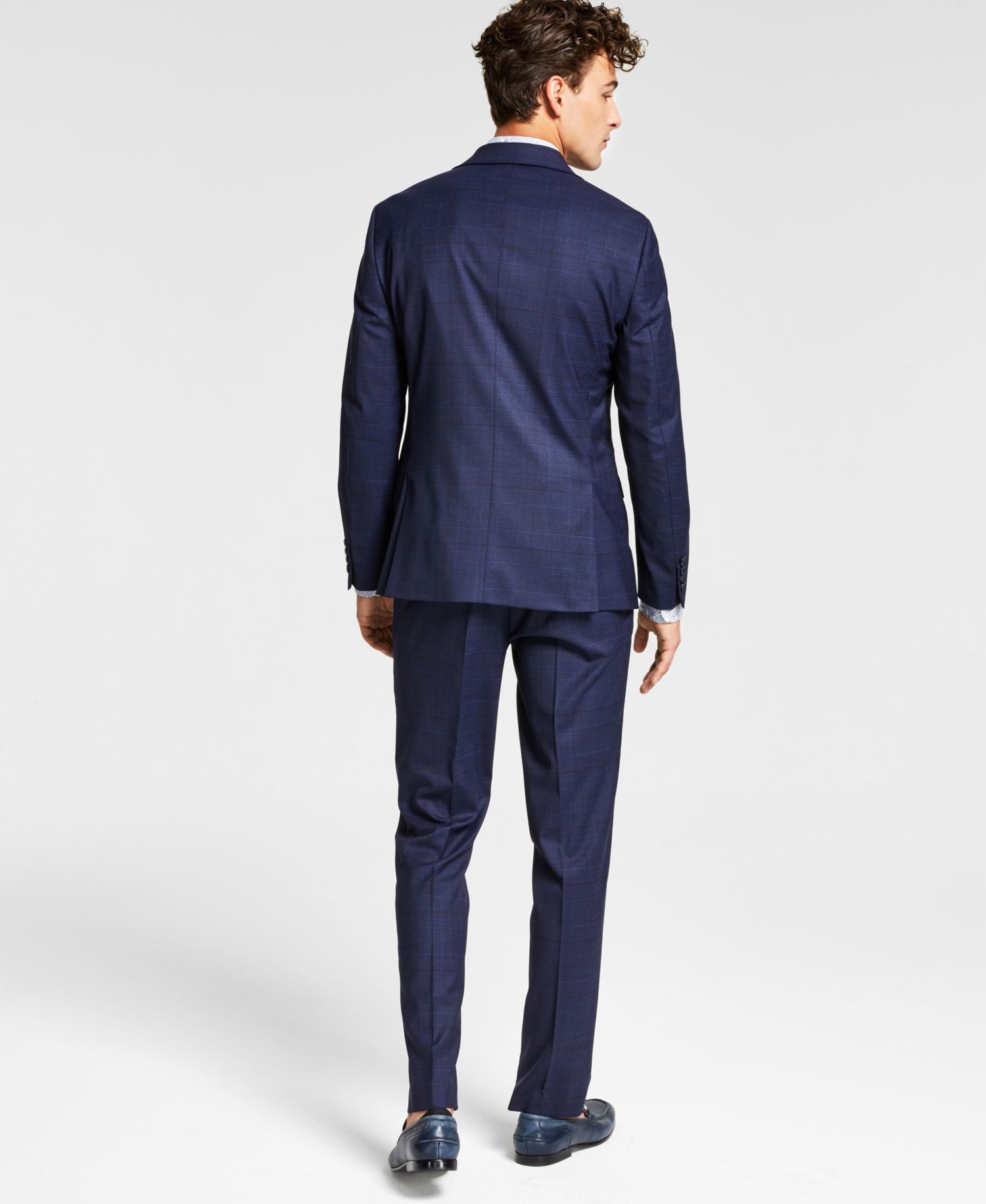 Men's Slim-Fit Solid Wool Suit Separates