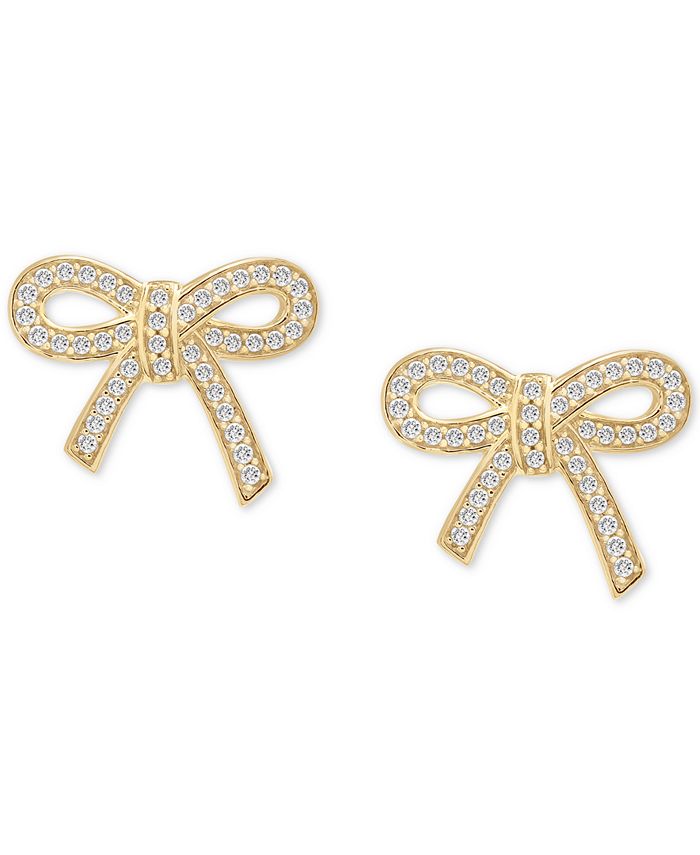 Wrapped Diamond Bow Earrings (1/4 ct. t.w.) in 14k Gold, Rose Gold, or