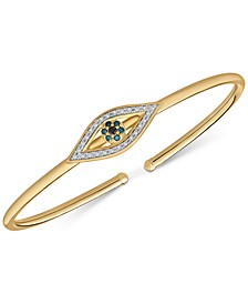 Multicolor Diamond Evil Eye Bangle Bracelet (1/5 ct. t.w.) in 14k Gold-Plated Sterling Silver, Created for Macy's