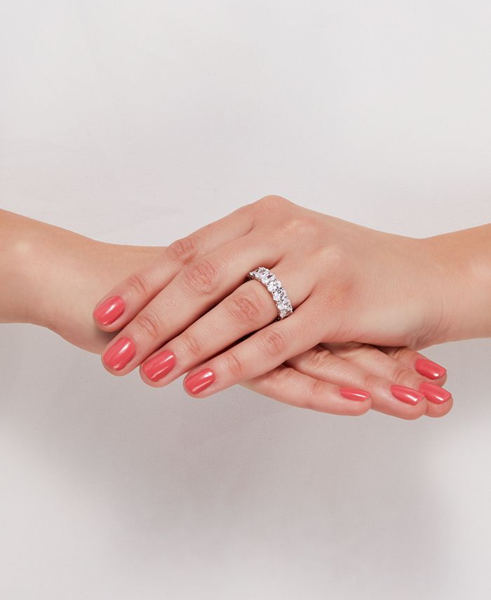 Arabella Cubic Zirconia Oval Eternity Band in Sterling Silver Macy's