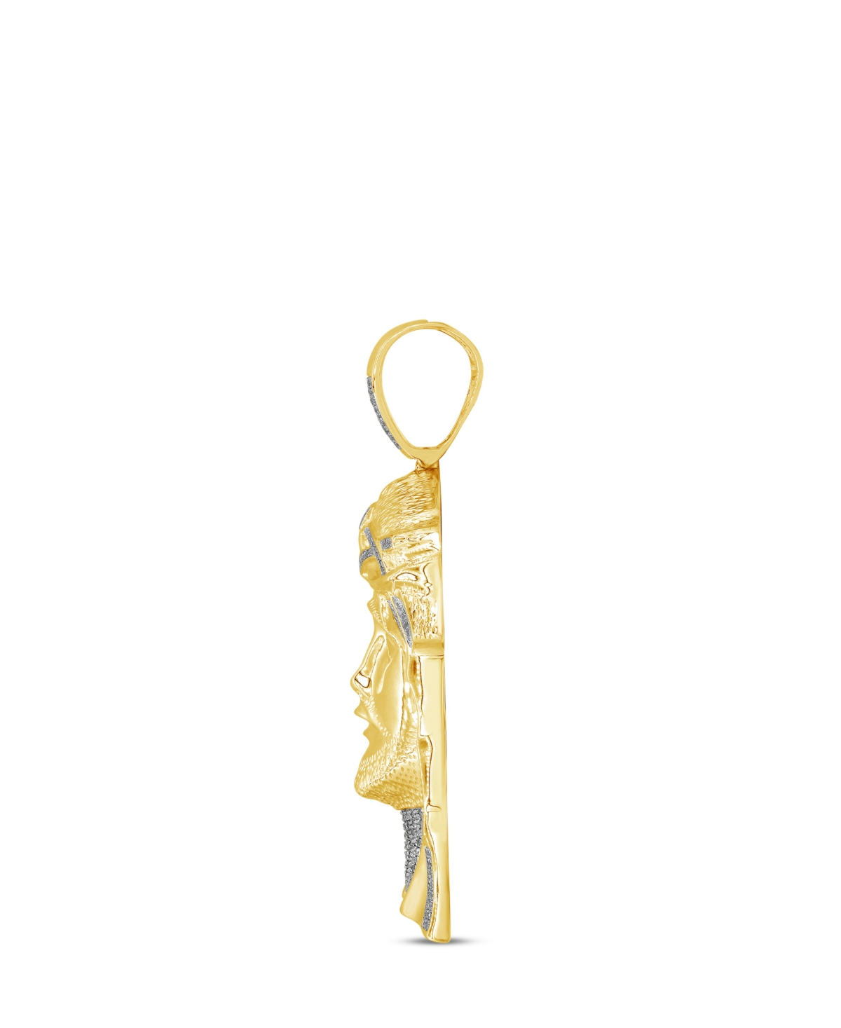 Men's Diamond Pharaoh Pendant (1/2 ct. t.w.) in 14kPlated Sterling Silver - Gold