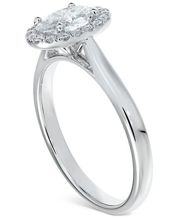 De Beers Forevermark - Diamond Oval Halo Engagement Ring (5/8 ct. t.w.) in 14k White Gold