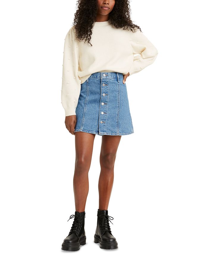 Levi's A-Line Button-Front Jean Skirt & Reviews - Skirts - Women - Macy's