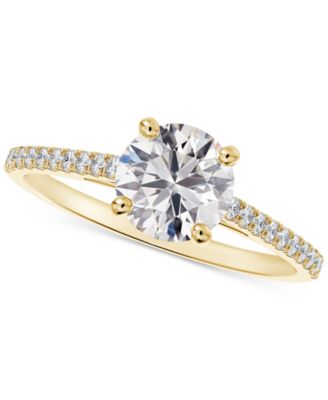 Diamond Cathedral Pav&eacute; Band Engagement Ring (5/8 ct. t.w.) in 14k White, Yellow or Rose Gold