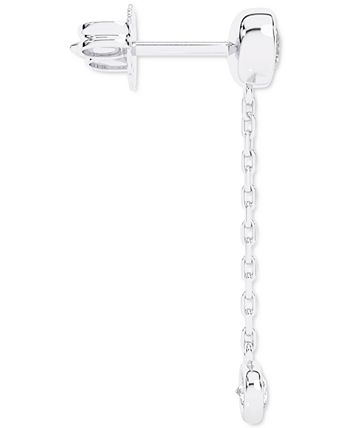 De Beers Forevermark - Diamond Bezel Chain Drop Earrings (3/8 ct. t.w.) in 14k White Gold
