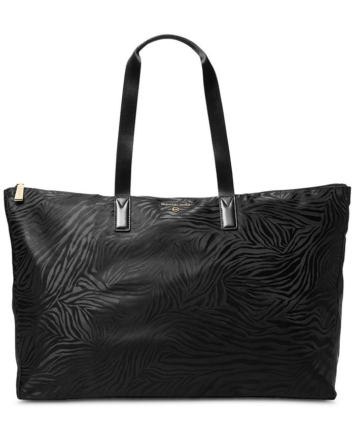 Michael kors jet set travel large tote black hot sale