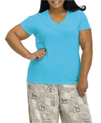 Short Sleeve V-Neck Pajama Tee 