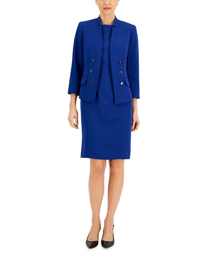 Le Suit Stand-Collar Dress Suit, Regular & Petite Sizes - Macy's