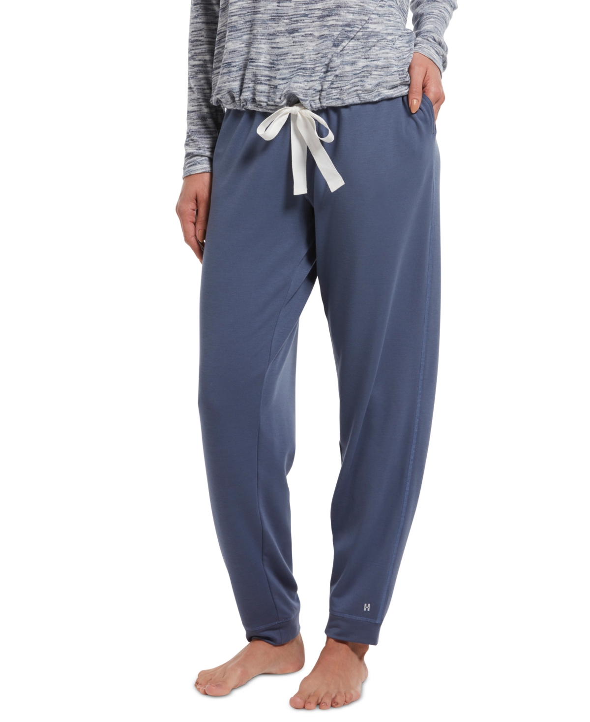 Hue Super-soft French Terry Cuffed Lounge Pants In Blue