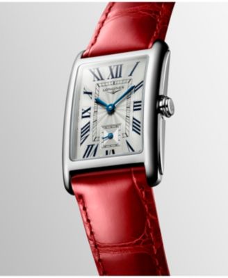 Longines Women's Swiss Longines DolceVita Red Leather Strap Watch 23x37mm L55124715