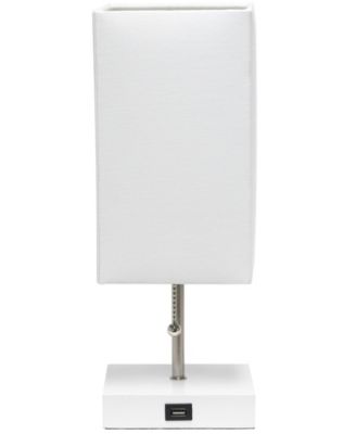 Petite Stick Lamp with USB Charging Port and Shade