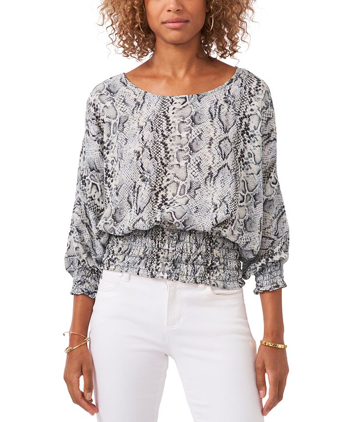 Vince Camuto Snakeskin Print Top Macy s