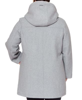 Plus Size Fleece-Lined Hooded Coat 