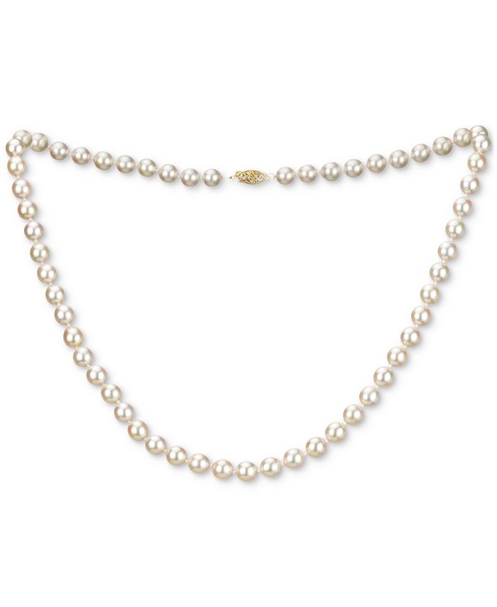 Macy's - White Akoya Cultured Pearl (6-6-1/2mm) 18" Collar Necklace