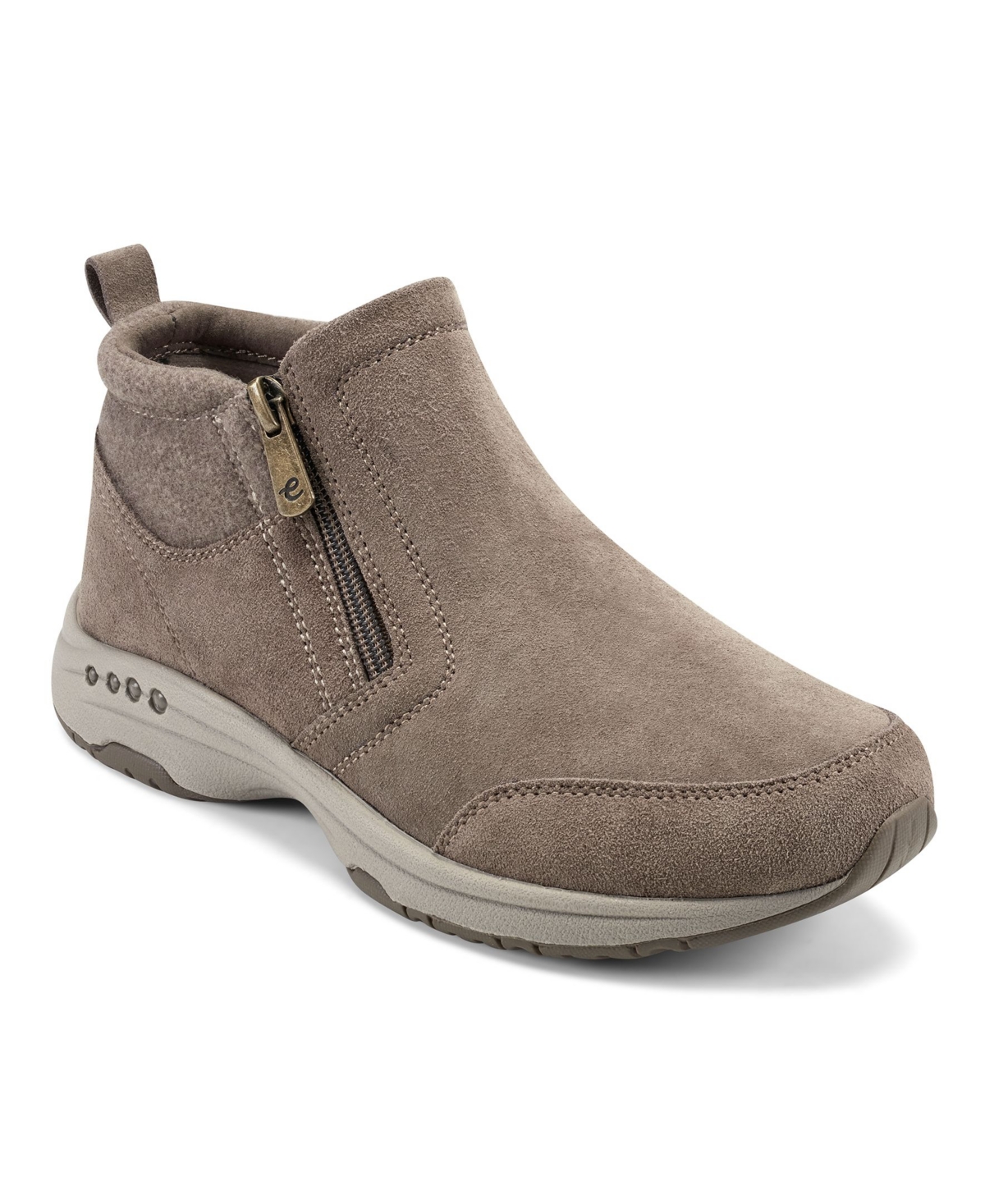 Easy Spirit Women s Tshuffle Casual Flat Walking Booties Dark Taupe Suede Smart Closet
