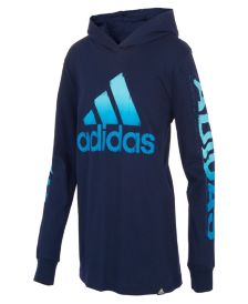 Big Boys Long Sleeve Adi Warp Hooded T-shirt