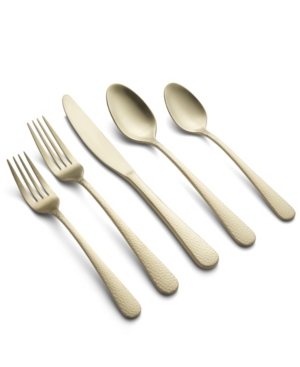 Cambridge Keene Hammered Satin 20-piece Flatware Set, Service For 4 In Champagne Gold- Tone