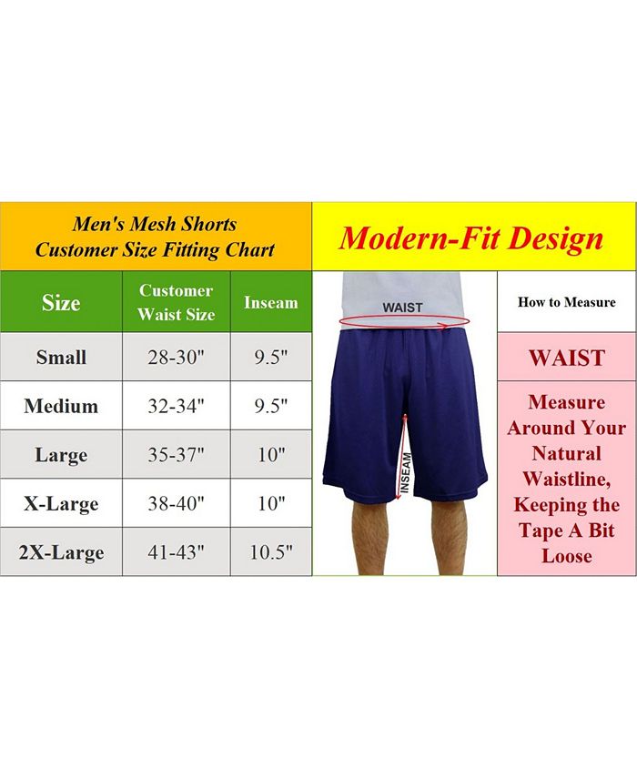 Galaxy By Harvic - Men's Active Training Modern-Fit Moisture-Wicking Colorblocked Mesh Basketball Shorts