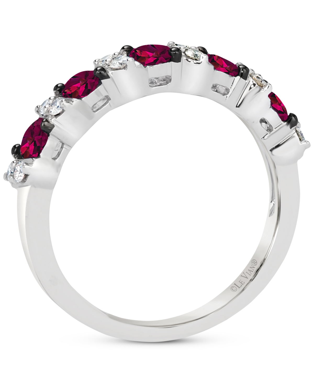 Le Vian Passion(1-1/20 ct. t.w.) & Nude Diamond (1/5 ct .t.w.) Band in 14k White Gold - Ruby