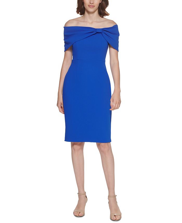 Vince Camuto Off-The-Shoulder Bow Bodycon Dress - Macy's