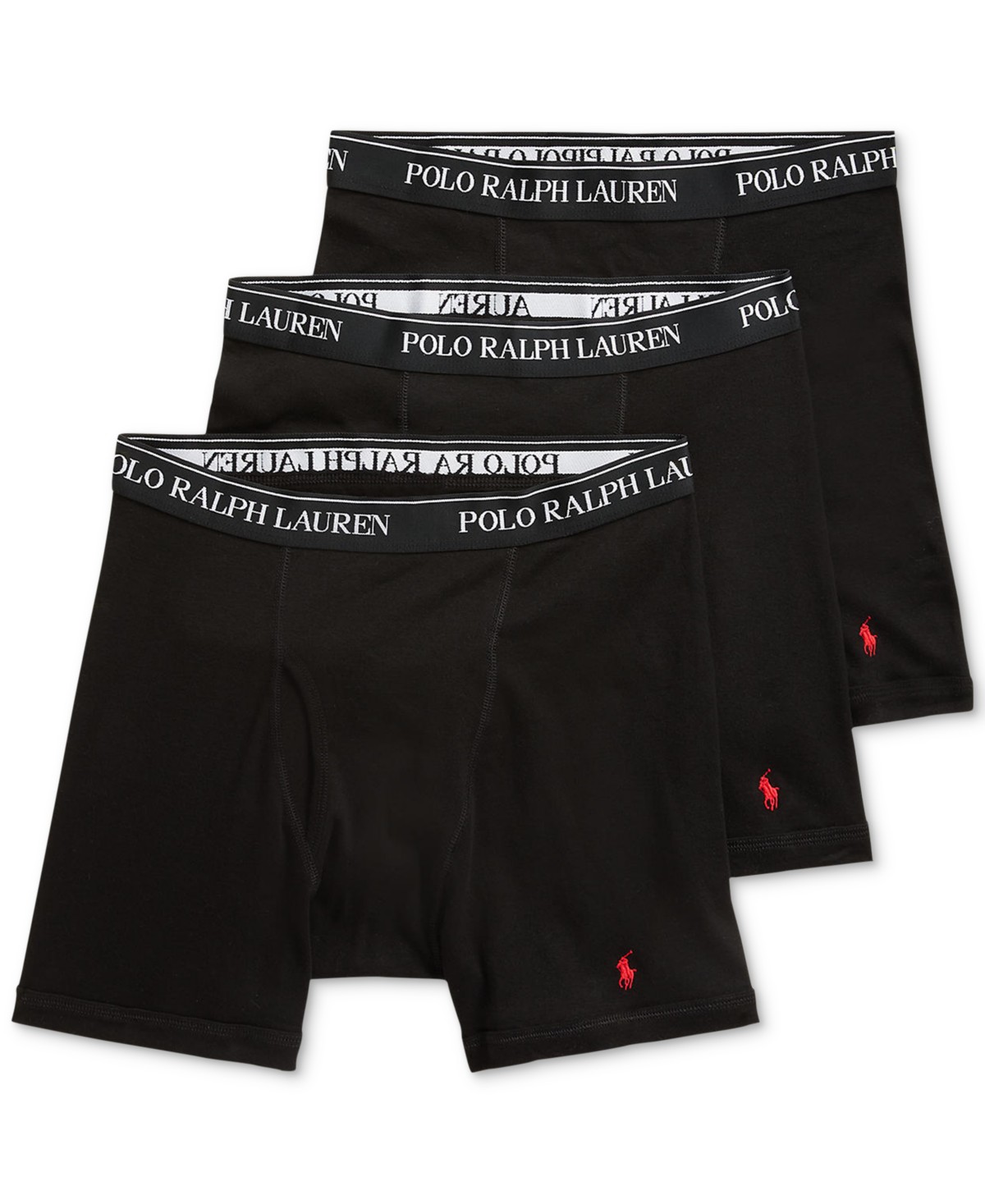 Мужские Polo Ralph Lauren Men's 3-Pack Big & Tall Cotton Boxer Briefs — фото 1