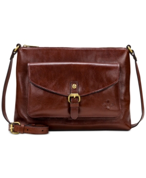Patricia Nash Kirby East West Leather Crossbody In Berry Red