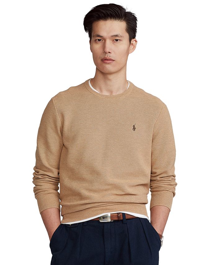 Polo Ralph Lauren Men's Cotton Textured Crewneck Sweater & Reviews -  Hoodies & Sweatshirts - Men - Macy's