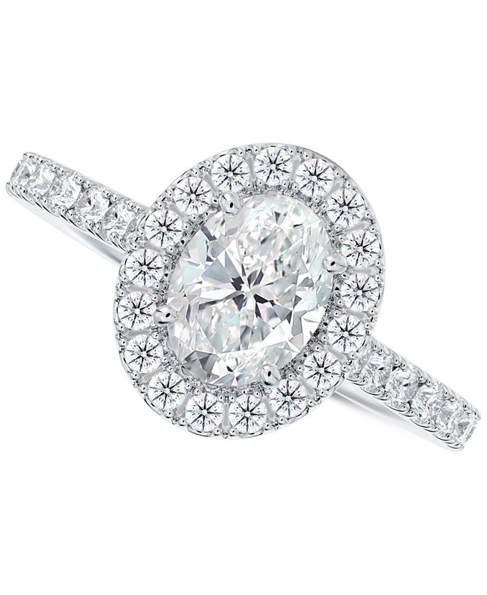 De Beers Forevermark - Diamond Oval Halo Engagement Ring (1-1/2 ct. t.w.) in 14K White Gold