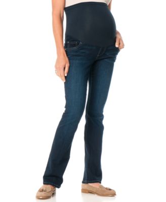 Maternity Jeans Wide Leg Blue Distressed Cropped Bootcut Maternity