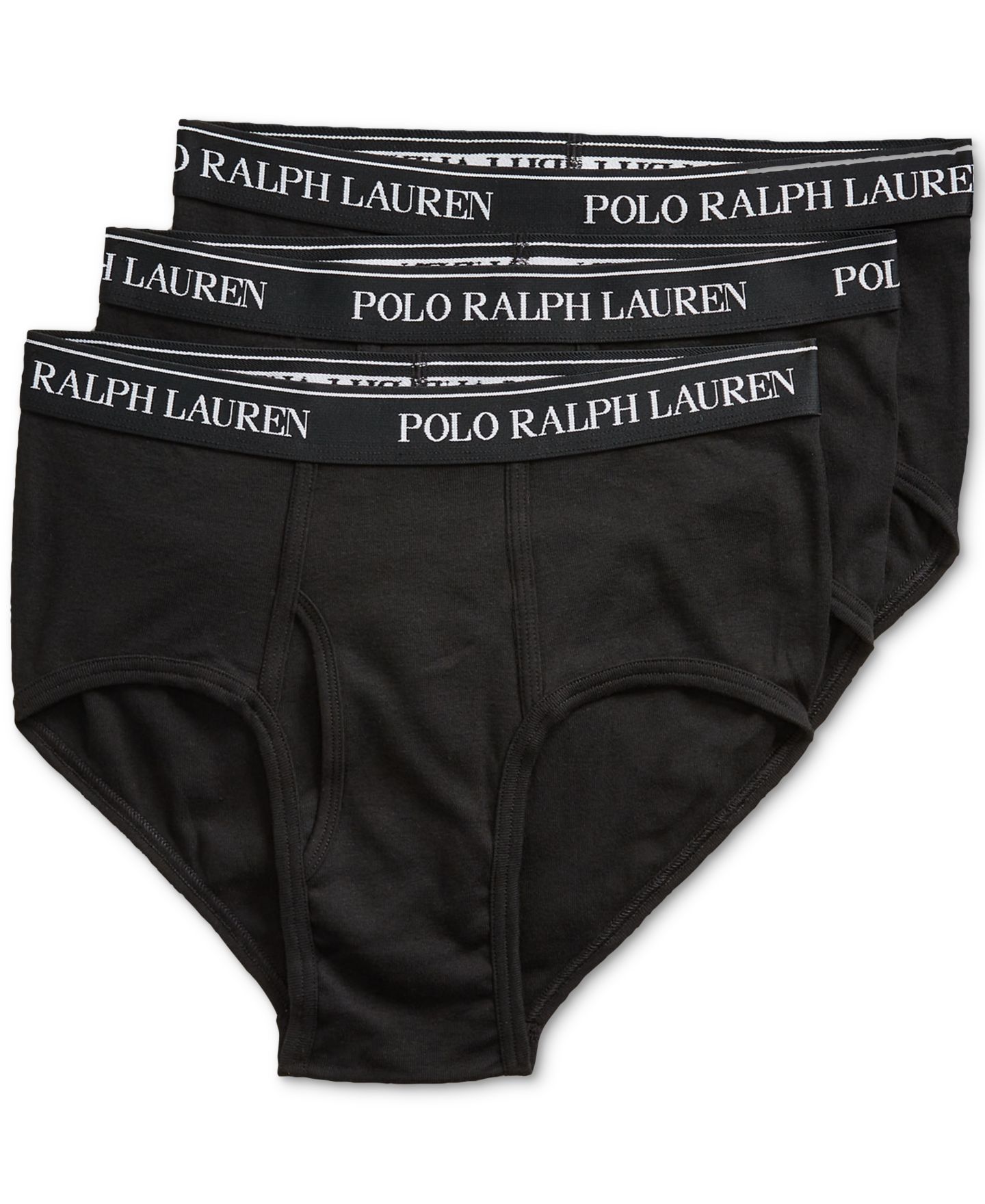 Трусы-брифы для мужчин, хлопок, 3 шт. — Polo Ralph Lauren, цвет: Чёрный — фото 1