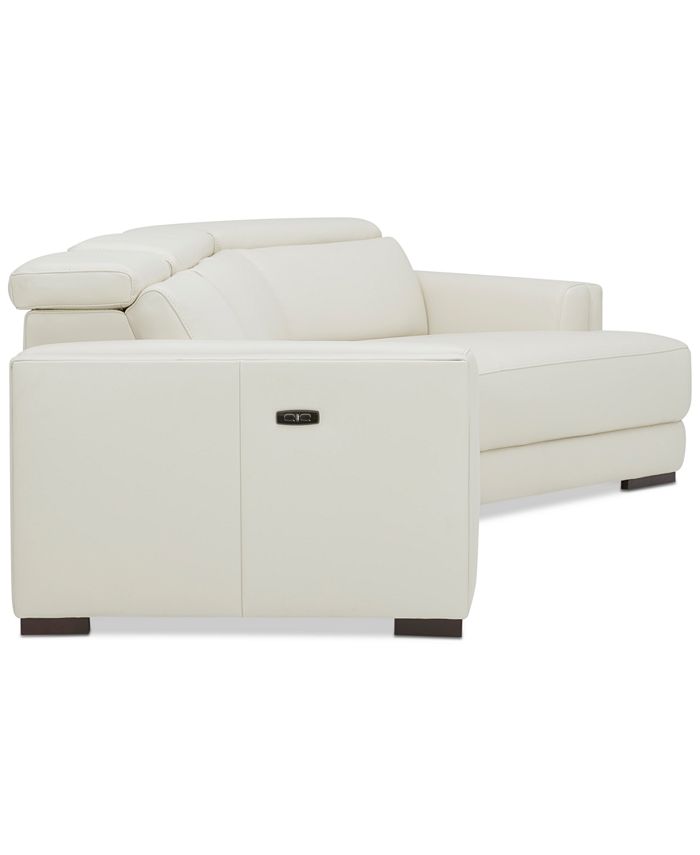 Furniture 3Pc. Leather Sofa with 1 Power Motion Recliner and