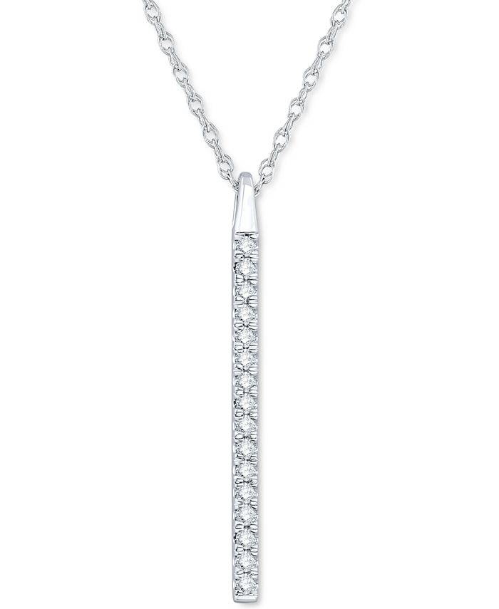 Macy's Diamond Vertical Bar 18" Pendant Necklace (1/5 ct. t.w.) in