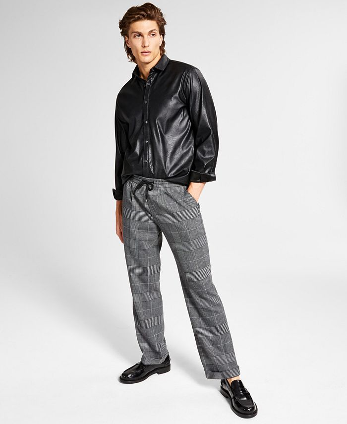 INC International Concepts Men's Glen Plaid Pants, Created for Macy's