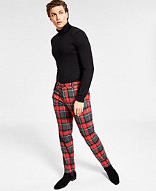 Men's Brady Slim-Fit Plaid Pants, Created for Macy's