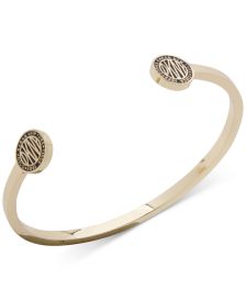 Gold-Tone Logo Coin Cuff Bracelet