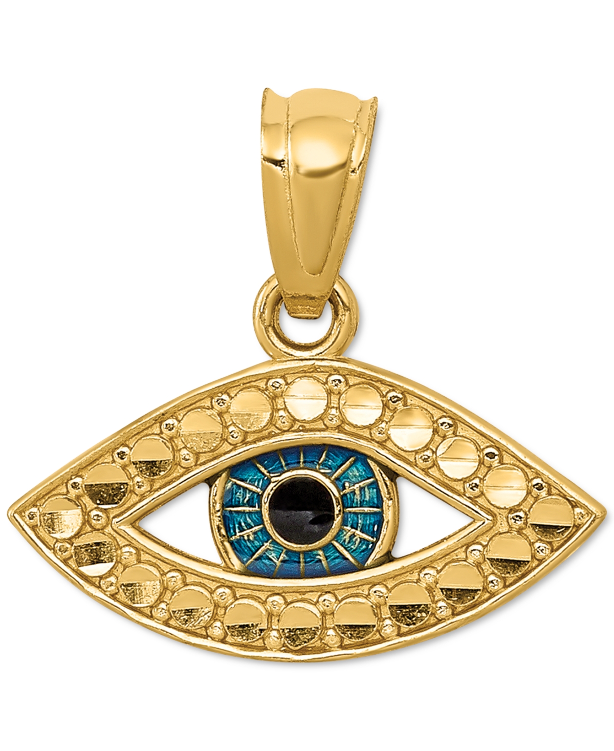TFK398 Gold Necklace Gold Findings,Evil Eye Medallion,Eye Jewelry Evil Eye Pendant Medallion Charms 24K Shiny Gold Plated Enamel Charms