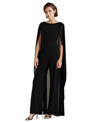 Ralph lauren chiffon cape overlay jumpsuit on sale