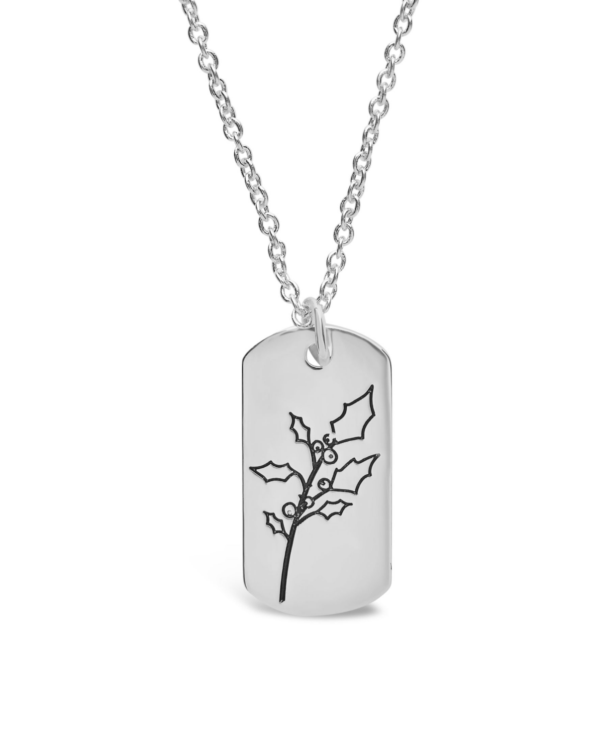 Shop Sterling Forever Women's Birth Flower Necklace In December,holly,silver