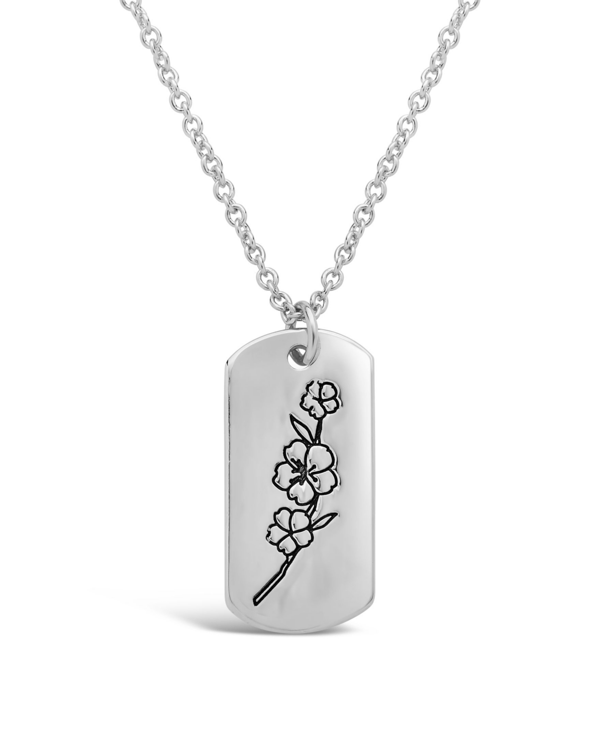 Shop Sterling Forever Women's Birth Flower Necklace In March,cherry Blossom,silver