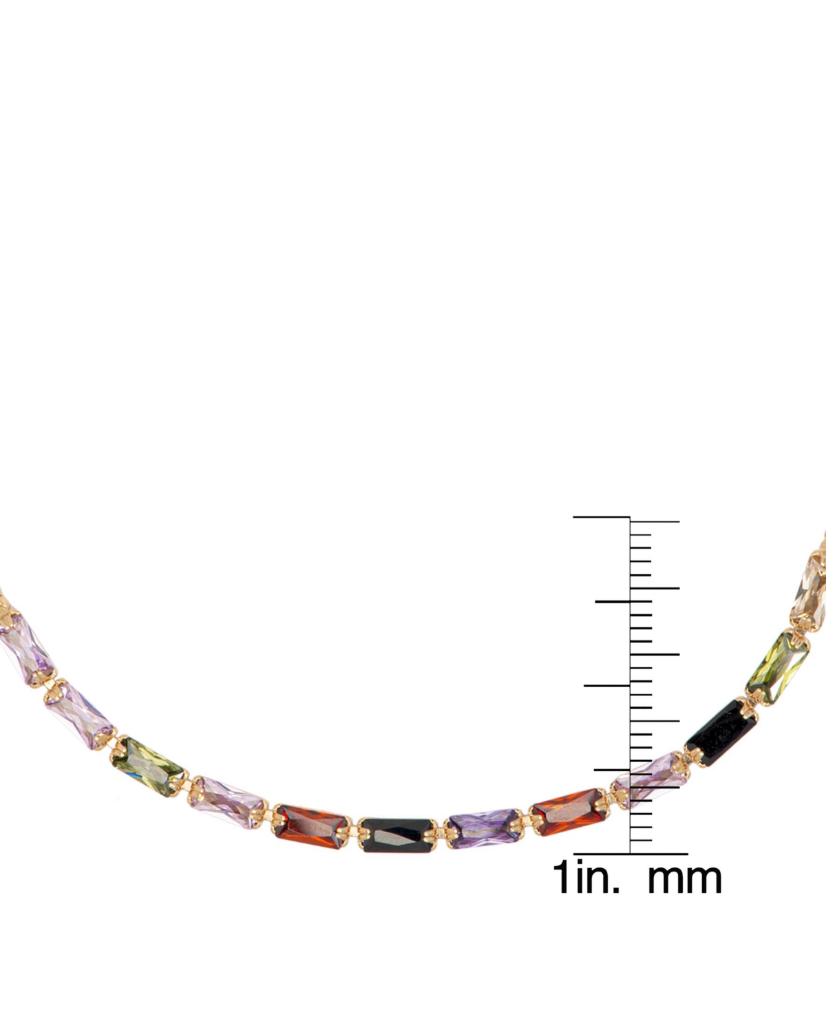 Cubic Zirconia Multi-Color Adjustable BoloPlate Bracelet - Rose Gold