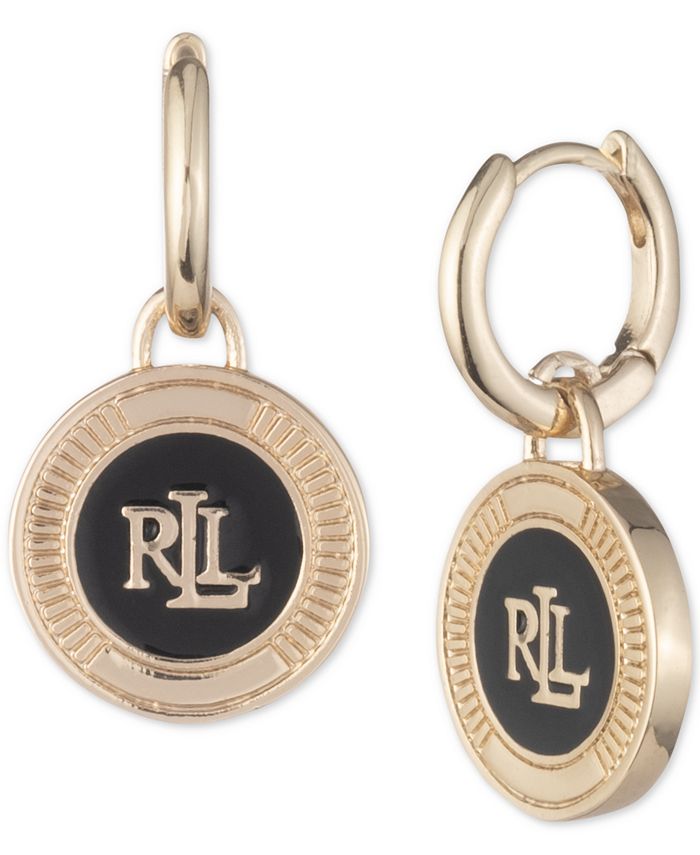 Lauren Ralph Lauren - Gold-Tone Logo Drop Earrings