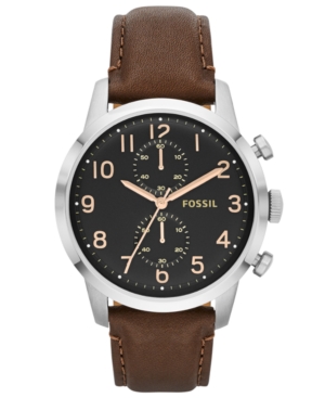 UPC 796483065123 product image for Fossil Men's Townsman Brown Leather Strap Watch 44mm FS4873 | upcitemdb.com