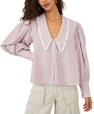 Free People - Bexley Cotton Striped Blouse